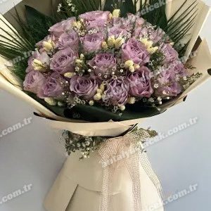 20 İthal Lila Gül Buketi