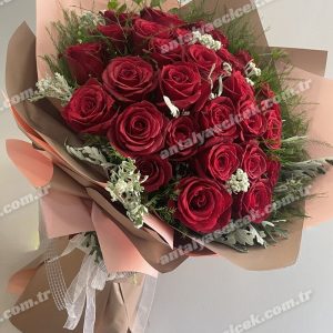 21 Kırmızı Gül Buketi